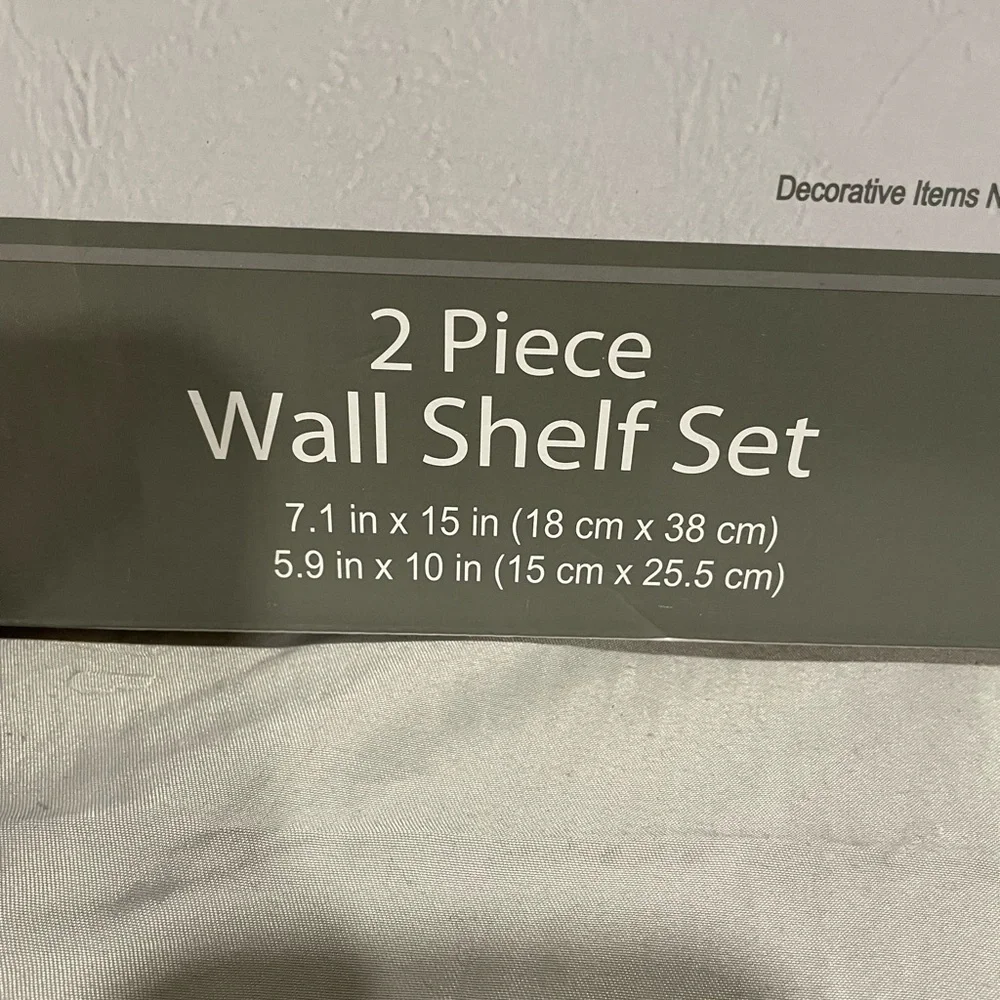 NWT Trueliving 2 Piece Black and White Wall Shelf Set